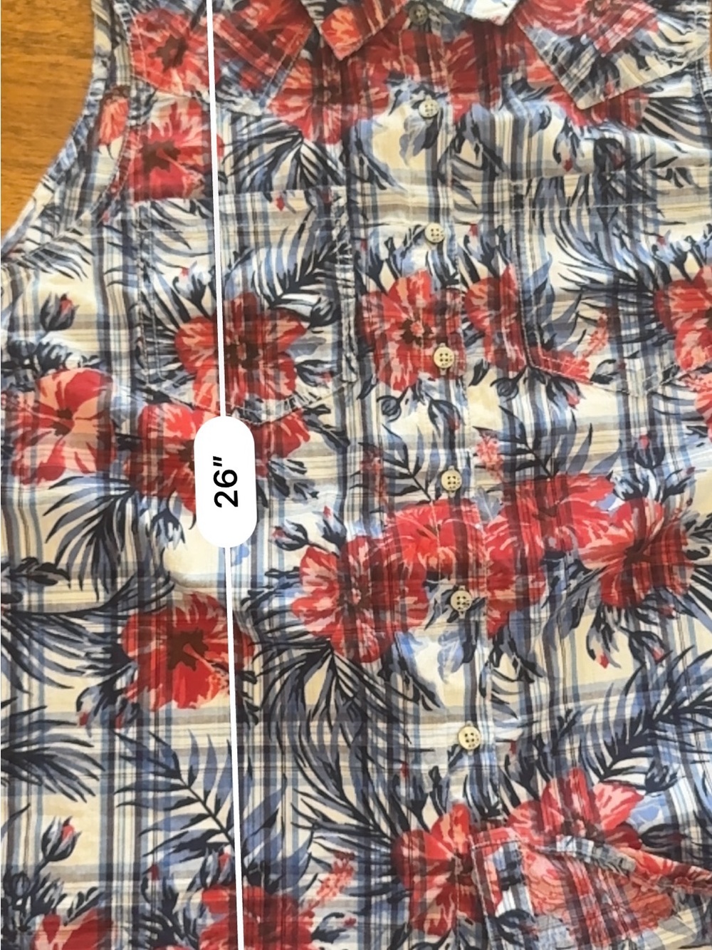 Ariat Real Women’s XL Relaxed Sleeveless Western Shirt Floral Plaid Button Front - Picture 7 of 9